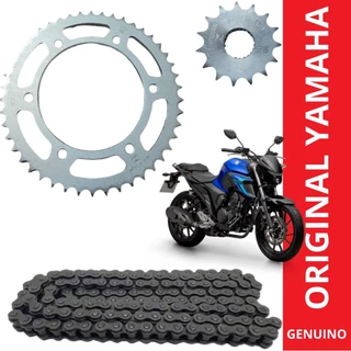 KIT RELAÇÃO TRANSMISSÃO FZ25 FAZER 250 ORIGINAL 2018 A 2024