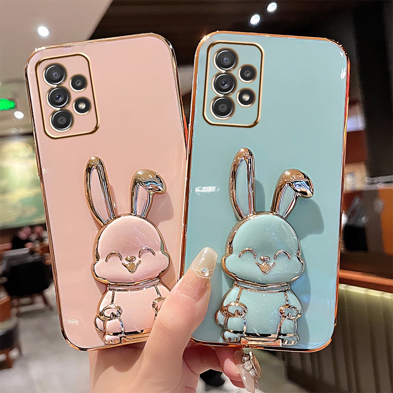Capa Samsung Galaxy M23 M31 M32 M33 M53 M51 M62 M30S Cute 3D Bunny Rabbit Suporte De Silicone À Prova De Choque Capa De Telefone