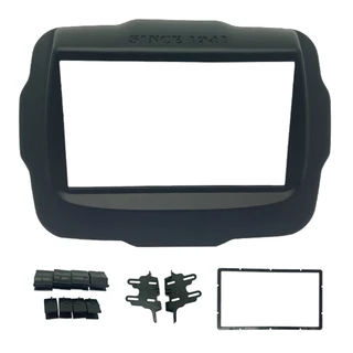 Moldura 7" Painel DVD 2 Din Jeep Renegade 2015 Em Diante Preta Fiamon Padrão Chinês E Japonês