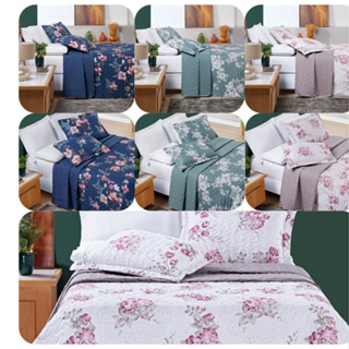COLCHA Cobre Leito Avere 2PECAS Solteiro 200 Fios Estampado Floral MICROPERCAL MATELADO DUPLA FACE