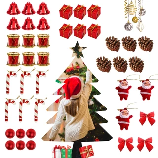 Enfeites Para Árvore De Natal Decoração 42 Unid Kit Pendente