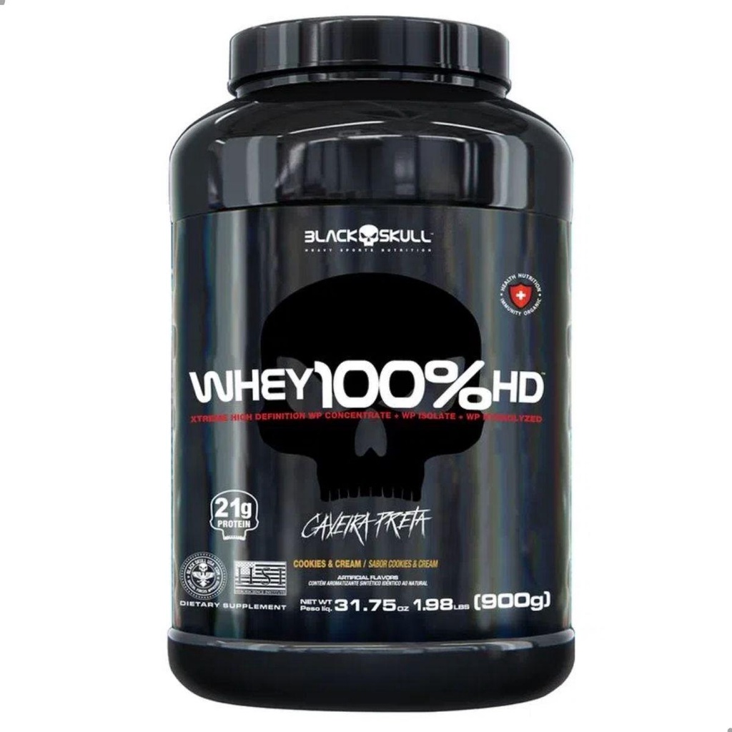 Whey 100% Xtreme HD 3W 900g Black Skull