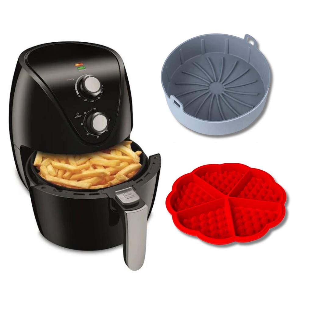 Forma de Silicone Waffle Chocolate Air Fryer Ovo + Forma Redonda Silicone
