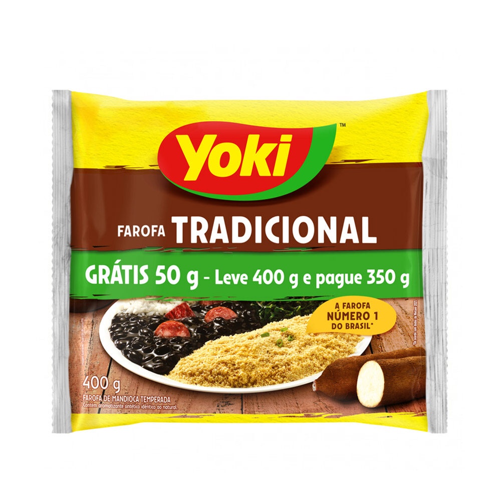 Farofa de Mandioca Temperada Tradicional Yoki 400g | Shopee Brasil