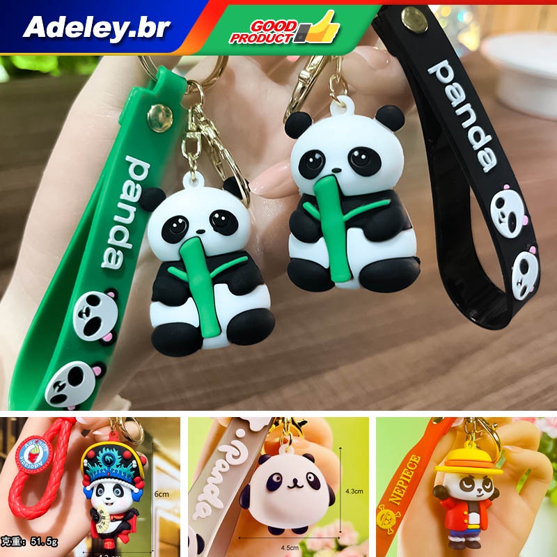 chaveiro fofo Chaveiro Cartoon Cartoon Cartoon Pingente de Silicone [Pingente Chaveiro de Urso Pequeno] Chaveiro Panda