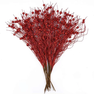 Enfeites De Natal 43cm Bolha De Barba Longa Ouro E Prata Artificial Glitter Haste Decoração Árvore