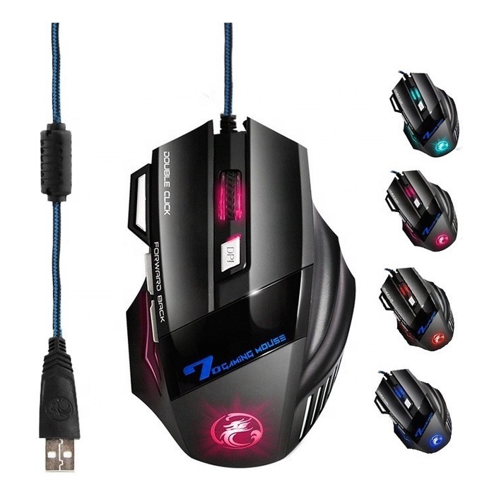 Mouse X7 Gamer Rgb Cabo Nylon 7 Botoes Usb