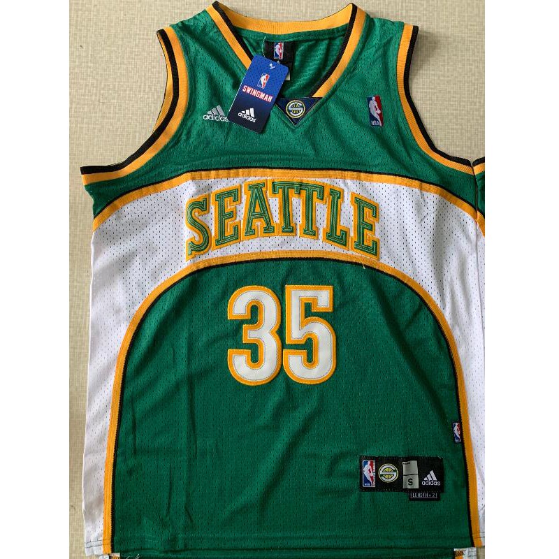 Novo 2019 NBA Seattle SuperSonics Sonics # 35 Camisas De Basquetebol Jennifer Durant Com Rede Retro Regular DGmfci05MFclln29