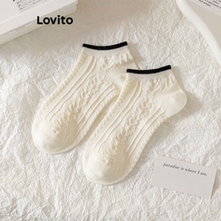 Lovito Meias Casuais Lisas Colorblock Para Mulheres LNA41256