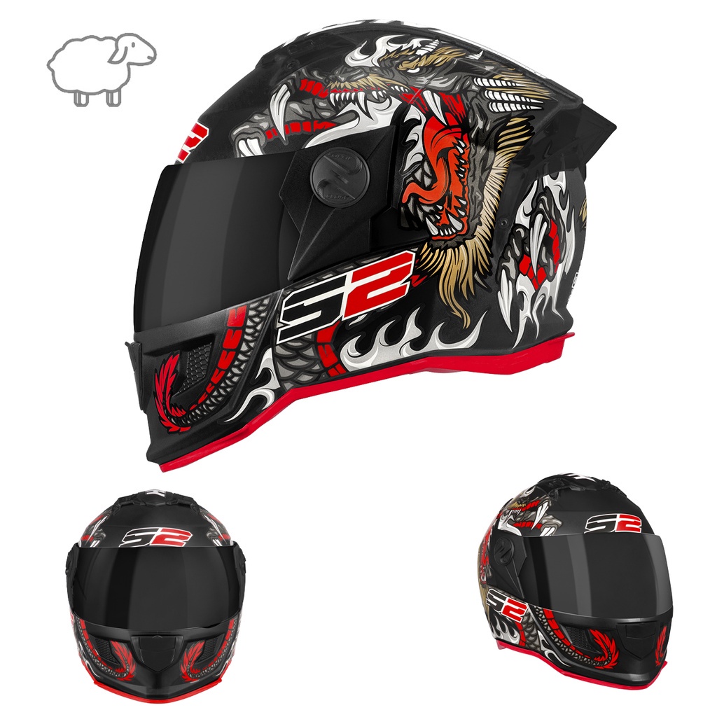Capacete Fechado Pro Tork Stealth Dragon Lançamento Unissex Moto Motoqueiro Preto com Viseira Fume