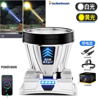 Lanterna De Pesca Noturna Super Brilhante Led Farol De Longo Alcance Recarregável Montada Na Cabeça