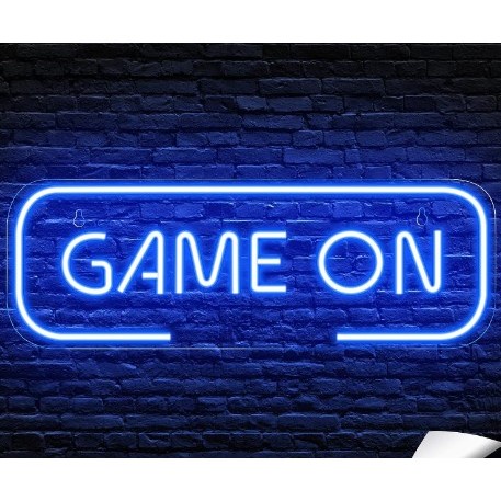 PLACA / PAINEL / LETREIRO LED NEON - GAME ON 50x16cm | Shopee Brasil