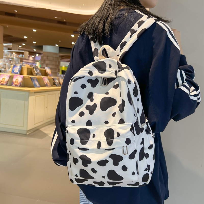 Mochila Feminina Mochila Feminina Mochila Fofa de Vaca Fofa Mochila para Estudantes do Ensino Médio