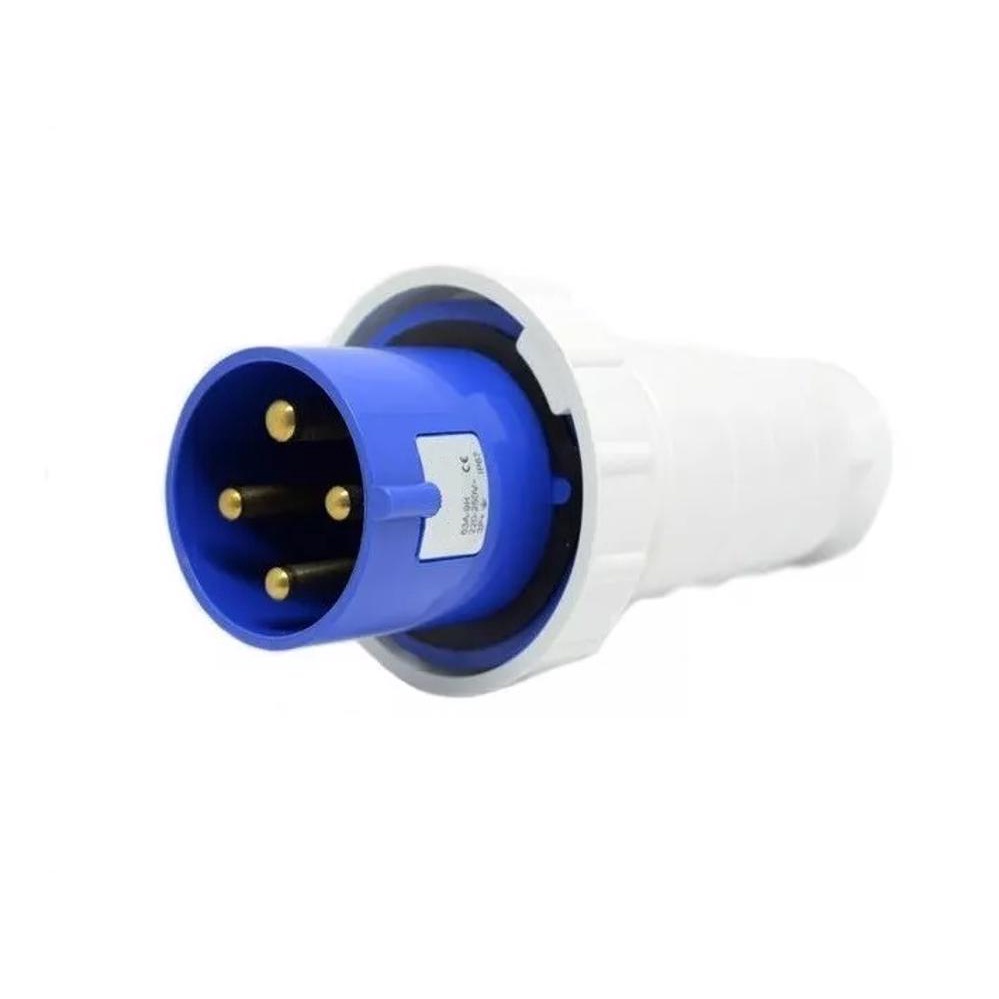 Plug Industrial 3p+t 63a Azul 9h 220/250v OMG 4579 | Shopee Brasil