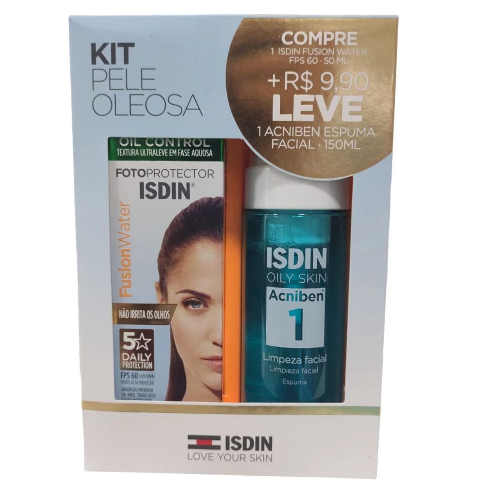 Kit Facial Isdin Protetor Solar Fusion Water Fps 60 50ml + Espuma de ...