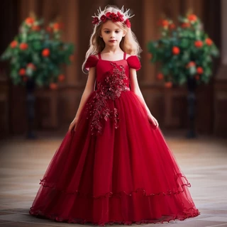 Vestido De Festa De Aniversário Para Meninas De 6-14 Anos De Idade Da Princesa Flor De Criança