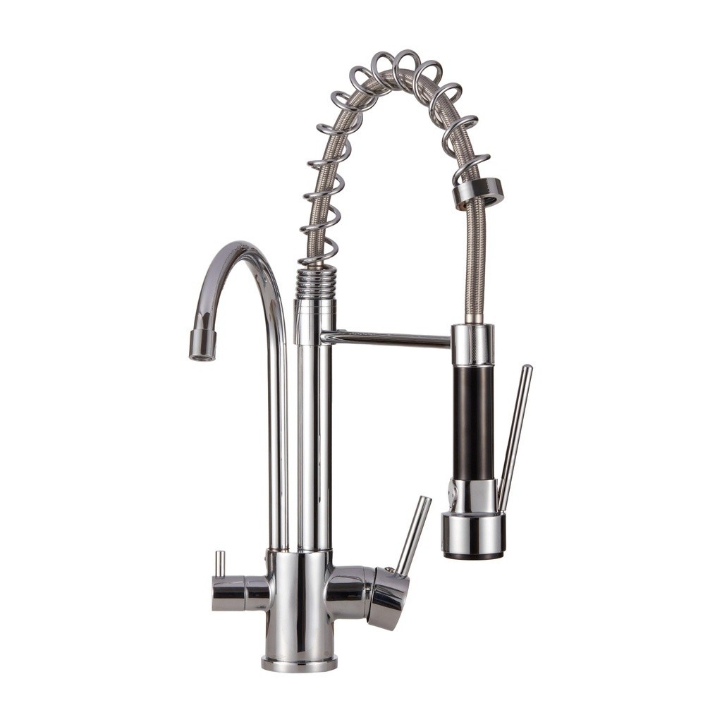 Torneira Para Cozinha Gourmet Misturador Monocomando Com Dupla Saída Carandaí Pingoo - Prata Cromado