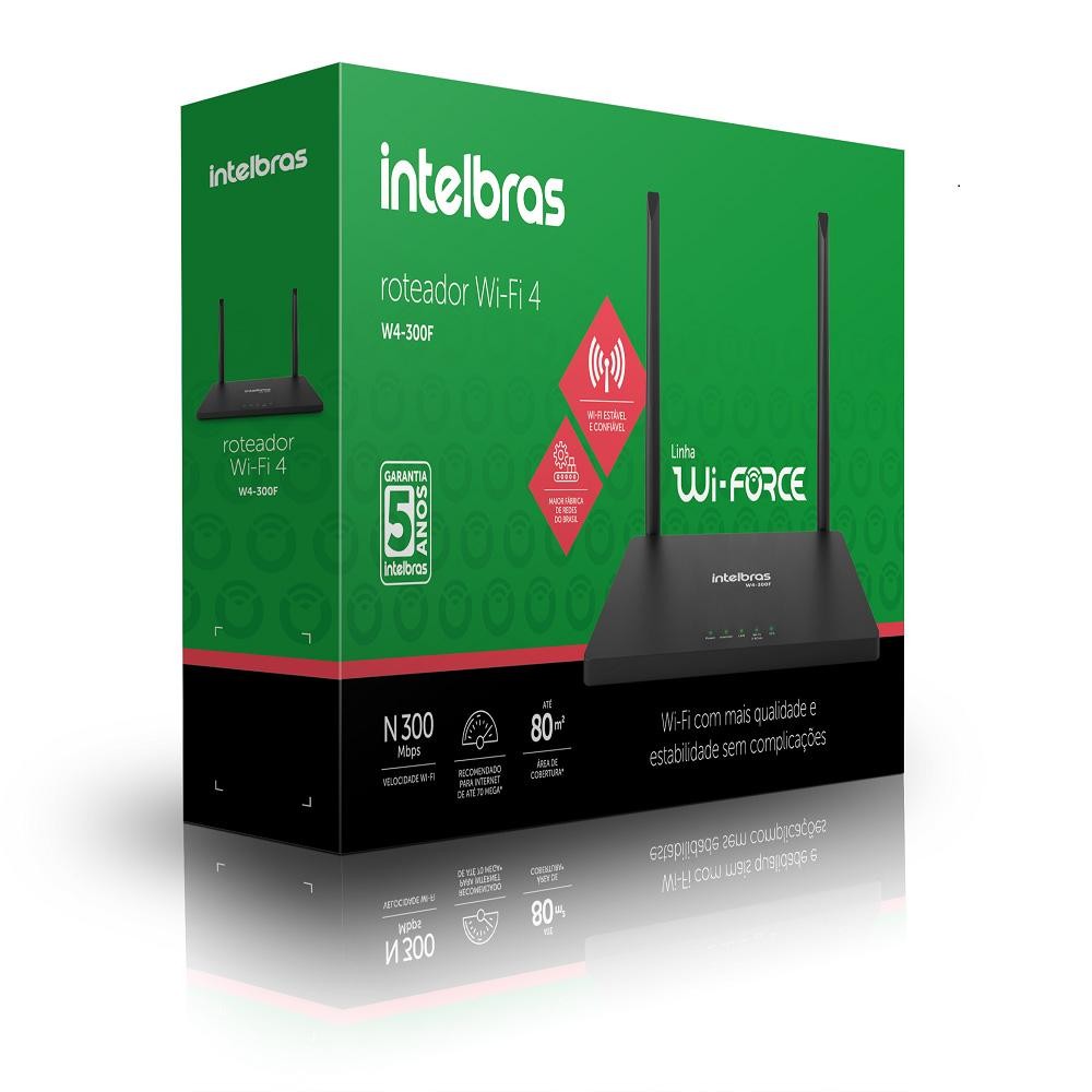 Roteador WiFi 300Mbps Intelbras Wi-Force W4-300F