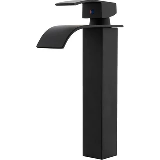 Torneira Cascata Banheiro Bica Alta Monocomando Quente Frio Preto
