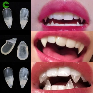 1 Par Horror Bloody Party Supplies/Dentes De Vampiro Transparentes Zumbi Para O Halloween/Crianças Adultas Falsos/Dentaduras Cosplay Acessórios De Vestuário