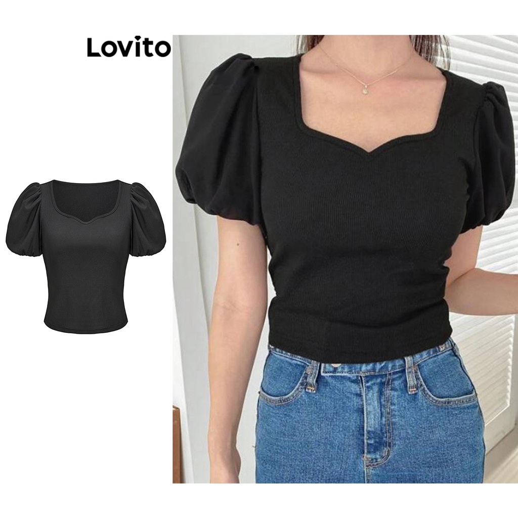 Em Estoque) Lovito Camiseta Moda Evangélica Elegante Lisa com