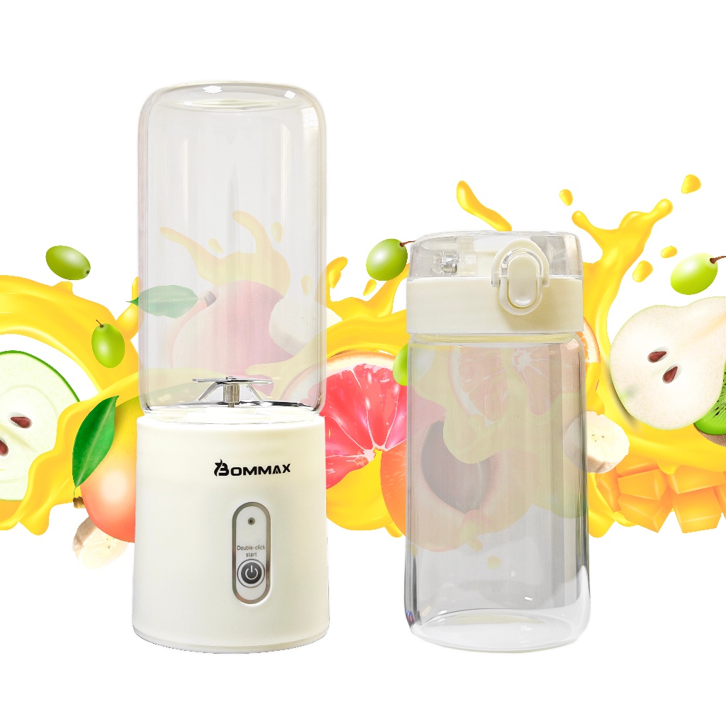 Mini Liquidificador Misturador Portátil Copo de Vidro 6 Lâminas - A579