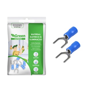 50x Terminal Forquilha Garfo M6 Pré Isolado - Fio de 1,5 a 2,5mm