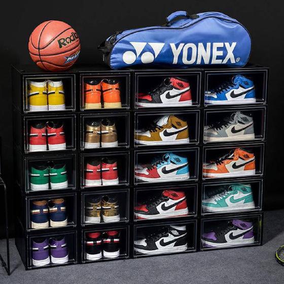 Sneaker Box Organizador De Tenis Sapatos E Objetos 10 Caixas Preta