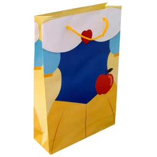 10 a 100 Sacolas De Papel Branca De Neve 25x17x6cm Bolsa Festa Lembrancinha Surpresa