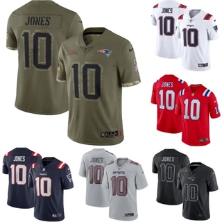 Mens Jersey Mac Jones 10 Jogador Nome Bordado Marinha/Branco
