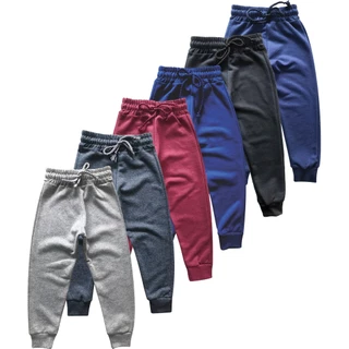 Kit Calças Moletom Grosso Infantil Menino Flanelada Toque Macio Com Punho