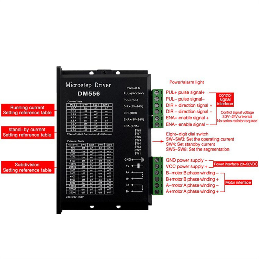 DSP DM556 Motor Digital 42/57/86 Passo-A-Bifásico Driver | Shopee Brasil