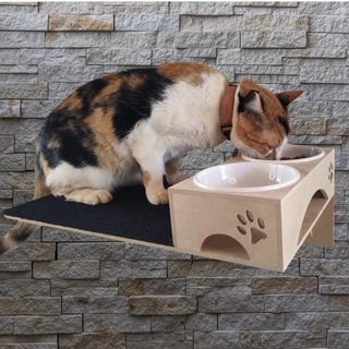 Comedouro Suspenso de Parede para Gatos