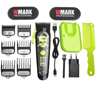 Aparador De Pelo Wmark NG 130 Verde Acabamento Caveira Base de Inducao