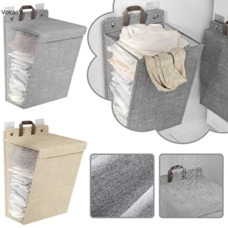 Cesto Adesivo Dobrável Para Roupas , Multifuncional Sem Perfuração Pendurar Na Parede , Cestos De Malha Organizador De Q