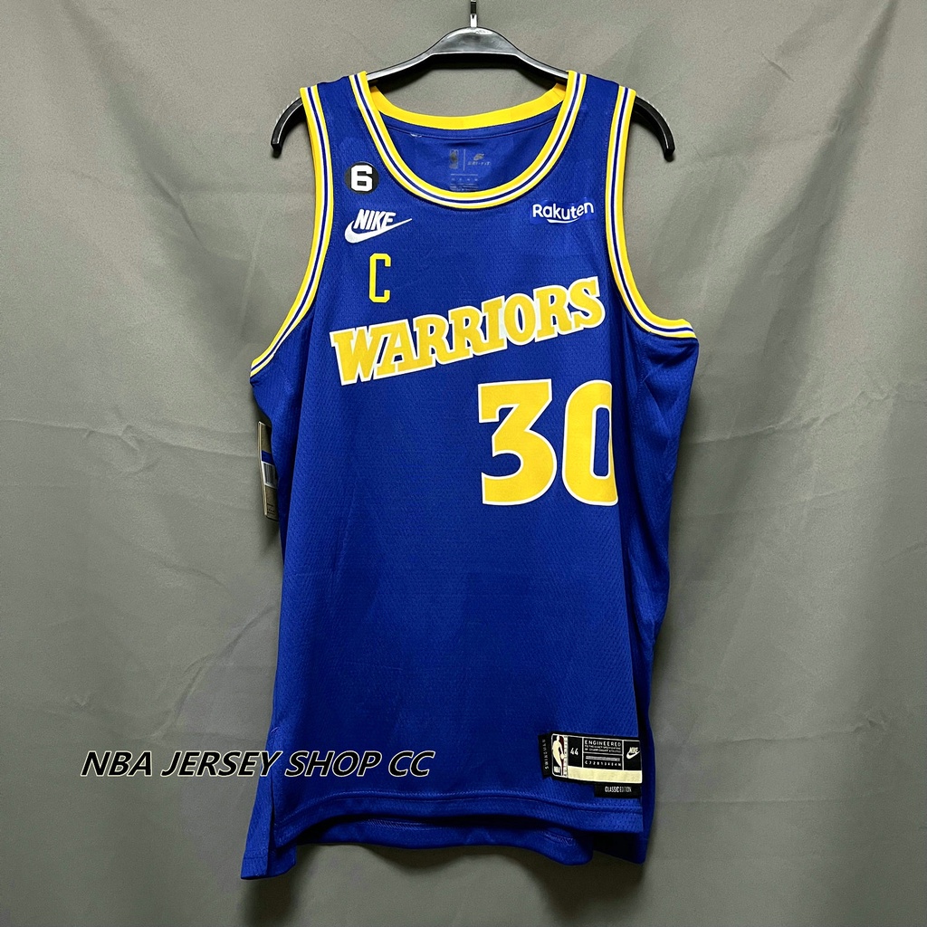 Novos Guerreiros Originais Da NBA Golden State Warriors # 30 StephenˉCurry Edição Clássica Royal Jersey Swingman E Prensado A Calor