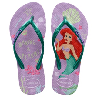 Chinelo Havaianas Infantil Slim Princess Aurora Verde Azulado