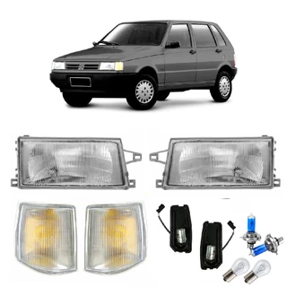 Kit Farol Uno 91 92 93 94 95 96 97 98 Lampada PIsca soquete