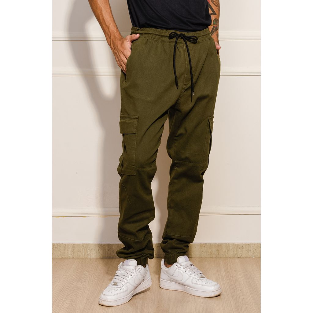 Calça Masculina Jogger Cargo - Verde