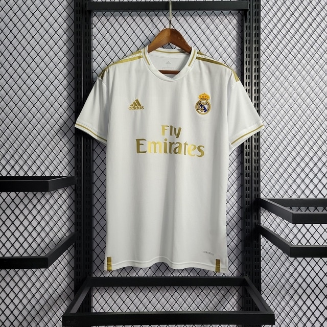 Camisa Real Madrid Branca lisa - Camiseta de time Branca com azul de ...