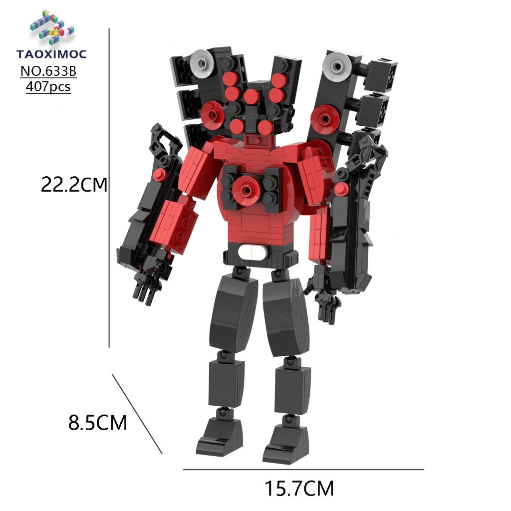 407PCs MOC skibidi toilet Titan sound man model building blocks