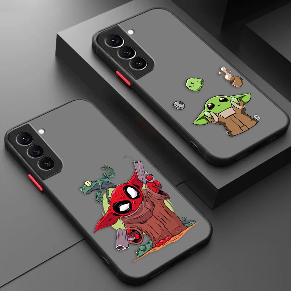 Capa Para Telefone Celular Baby Yoda Star Wars Frog Matte Samsung Galaxy S23 S21 S20 FE S22 S10 S9 S8 Plus Lite Ultra 5G Skin Feel