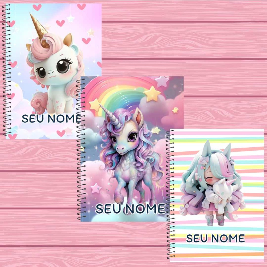 Caderno Unicornio 1 E 10 MatÉria Agenda Escolar Desenho Shopee Brasil 7480