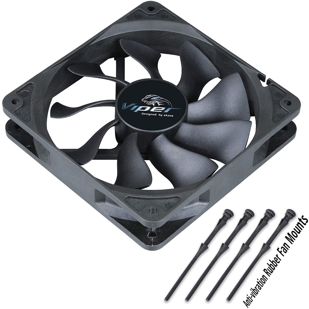 Ventilador Viper Black 12cm Alto Desempenho S-flow PWM Akasa