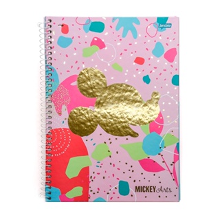 Caderno Espiral Jandaia 1 Mat 80Fls Mickey Arts Silhueta Mickey