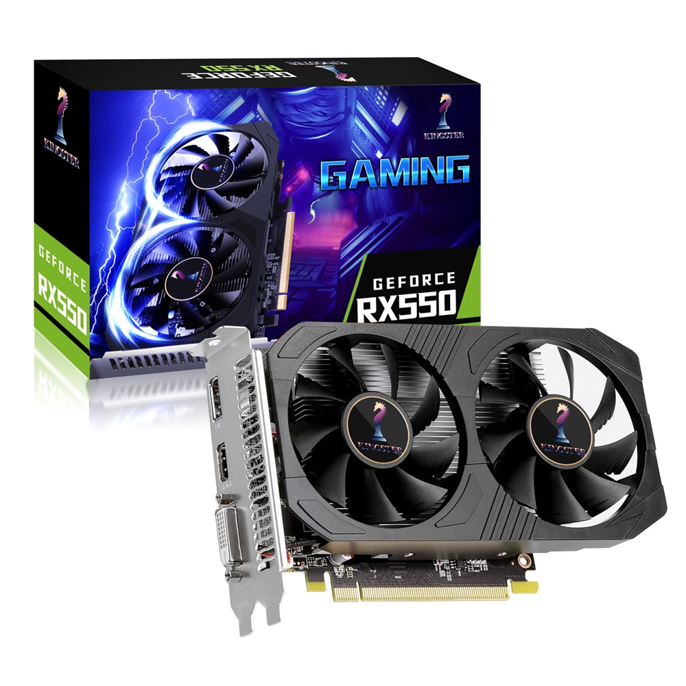 Placa Gráfica Mllse AMD Radeon RX 550 4GB GDDR5 128Bit PCIE X16 HDMI DP DVI-D RX550 Jogos De Mesa De Cartão De Vídeo