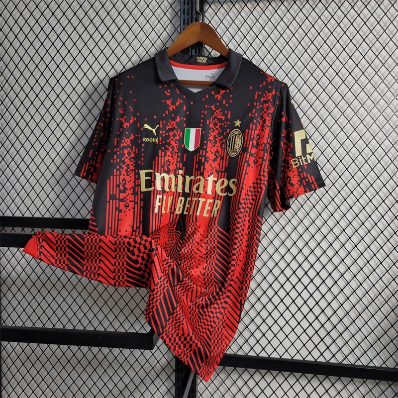 23 /24 AC Milan AC-M Edição Especial Camisa De Futebol Dos Homens Camisa Esportiva Camisa Vermelha