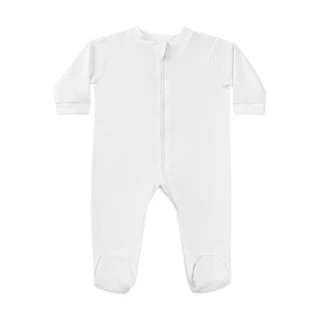 Macacão Bebê Com Pé Com Zíper Algodão Egípcio GG 9-12M Cinza 1045 Anna Olsen