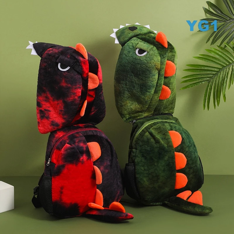 Mochila Infantil Dinossauro Cartoon Com Capuz Para Meninos E Meninas Fofa De Viagem