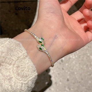 Lovito Pulseira Casual Com Estampa De Pele De Cobra Leve Luxuosa E Ajustável Para Mulheres LCS05149
